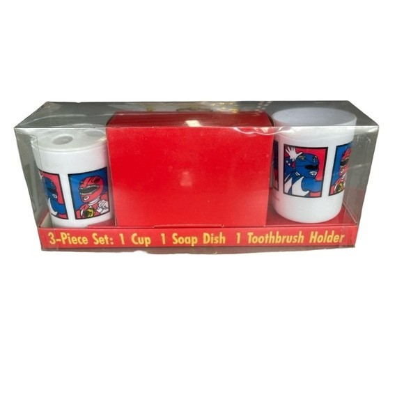 Extremely Rare! 1994 Vintage Power Rangers Set w/Toothbrush Holder/Soap … - Picture 3 of 5